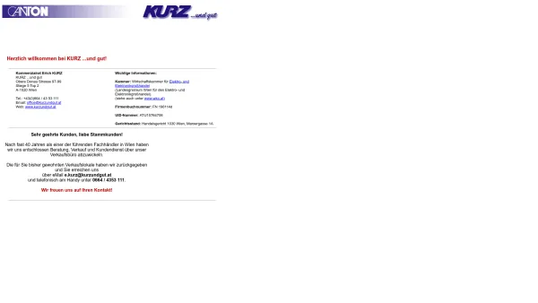 Website Screenshot: Herzlichbei KURZ UND GUT! - Herzlich Willkommen bei KURZ UND GUT! - Date: 2023-06-14 10:41:23