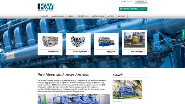 Website Screenshot: K&W Drive Systems - Motor/Getriebe/Aggregat | K&W Drive Systems - Date: 2023-06-23 12:05:34