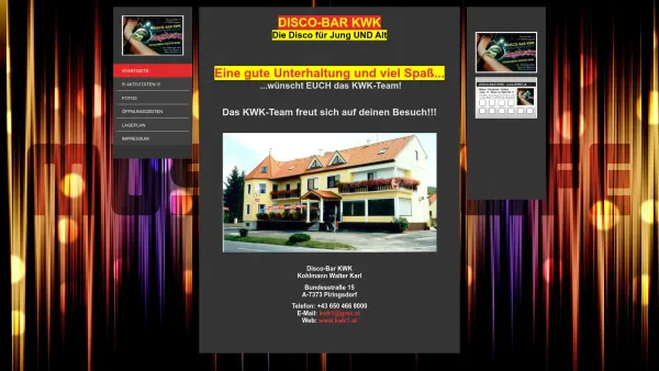Website Screenshot: Kohlmann Walter Karl, Disco-Bar KWK - Disco-Bar KWK - Startseite - Date: 2023-06-23 12:05:34