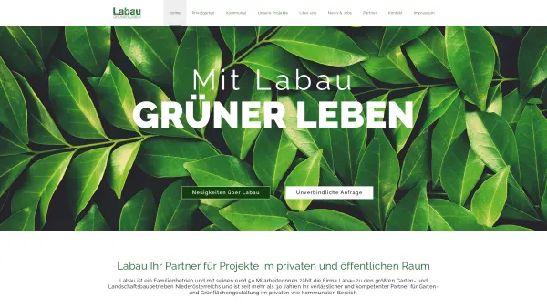 Website Screenshot: LABAU Garten u Grünflächengestaltungs GesmbH Labau Ihr Gartengestalter - Home | Labau – Grüner Leben - Date: 2023-06-15 16:02:34
