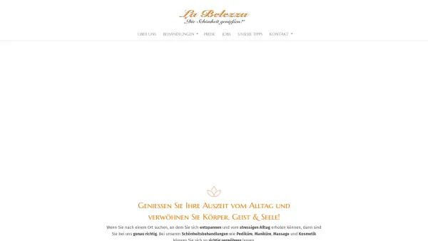 Website Screenshot: La Belezza - La Belezza - Maniküre 1130, Pediküre 1130, Massage 1130, Kosmetik 1130 - Date: 2023-06-23 12:05:34