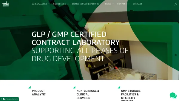 Website Screenshot: Laboratorium fr Betriebshygiene English FDA Food Drugs Pharmaceutical Medical Devices Pharmacopeia Pharmacopoeia US European USP - GMP certified - GLP certified - G(C)LP compliant - FDA approved cro lab I VelaLabsGMP certified - GLP certified - G(C)LP compliant - FDA approved analytical laboratory I VelaLabs - Date: 2023-06-23 12:05:34