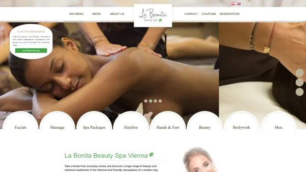 Website Screenshot: la Bonita Beauty Spa Wellness Kosmetik Wien - La Bonita Beauty Spa - Dayspa in Vienna - Date: 2023-06-23 12:05:34