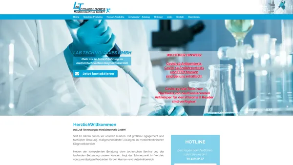 Website Screenshot: Ing. Christian LAB TECHNOLOGIES - Lab Technologies | Home - Date: 2023-06-14 10:41:26