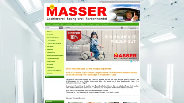 Website Screenshot: Masser KFZ-Lackiererei & Spenglerei - Lackiererei Spenglerei Masser - GUT - GÜNSTIG - MASSER - Date: 2023-06-15 16:02:34