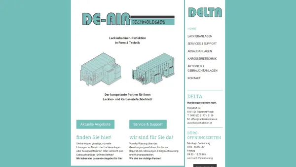 Website Screenshot: Delta-Handelsgesellschaft Lackierkabinen.at - Partner für Lackierkabinen - DELTA - Date: 2023-06-23 12:05:37