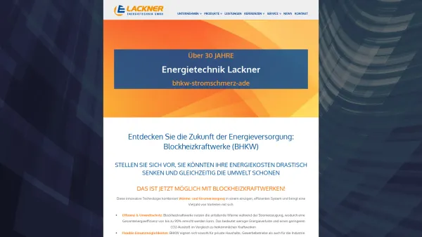 Website Screenshot: BHKW Energietechnik Lackner - Home - Lackner BHKW - Date: 2023-06-23 12:05:37