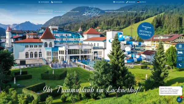 Website Screenshot: Schlosshotel Lacknerhof****S Ihr perfekter Familien und Wellnessurlaub in Flachau im schönen Salzburger Land - 4* Superior Hotel Flachau - Schlosshotel Lacknerhof - Salzburg - Date: 2023-06-23 12:05:37
