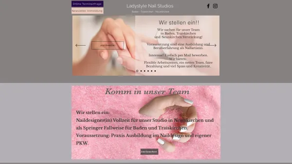 Website Screenshot: Brigitte Posiles Ladystyle Baden Baden bei Wien Schlankheitsstudio Nagelstudio Wellnessstudio Schlankheitsinstitut Schlank Schlank - Start | Ladystyle Nail Studios - Date: 2023-06-23 12:05:37