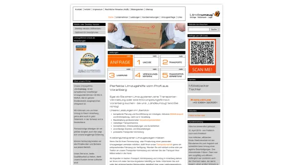 Website Screenshot: Ländleumzug - Ländleumzug - Umzug, Transporter-Vermietung und Entrümpelung in Vorarlberg - Date: 2023-06-23 12:05:37