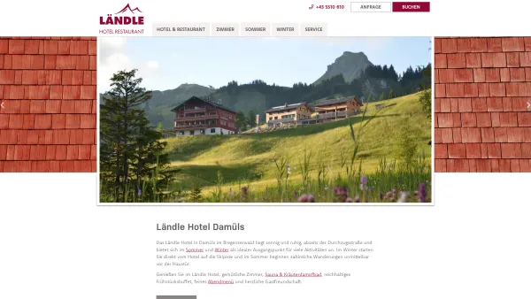 Website Screenshot: Ländle-Hotel Damüls Winter - LÄNDLE HOTEL in Damüls | Bregenzerwald | direkt an der Piste - Date: 2023-06-15 16:02:34