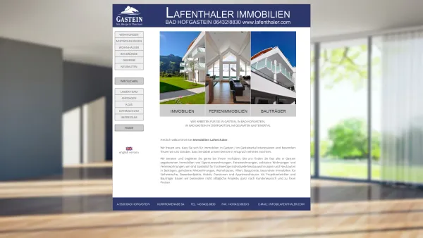 Website Screenshot: Immobilien Lafenthaler Bad Hofgastein Immobilien Ferienimmobilien Bauträger - Immobilien in Gastein - Immobilien Lafenthaler Bad Hofgastein - Date: 2023-06-14 10:41:26
