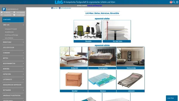 Website Screenshot: LAG ergonomische Betten und Drehstühle - LAG-Wien | ergonomisch schlafen und sitzen - Date: 2023-06-23 12:05:37