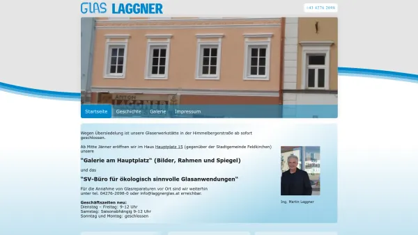 Website Screenshot: Glas Laggner GmbH - Startseite - Date: 2023-06-23 12:05:37