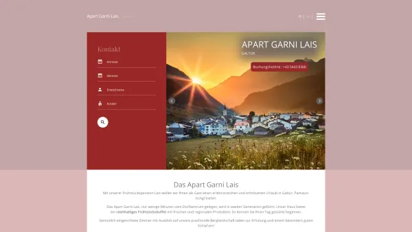 Website Screenshot: Apart Garni Lais - Apart Garni Lais ∙ Urlaub in Galtür - Lassen Sie den Alltag zu Hause! - Date: 2023-06-23 12:05:37
