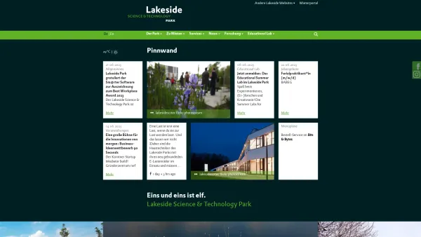 Website Screenshot: Lakeside Science & Technology Park GmbH - Lakeside Science & Technology Park: Lakeside Science & Technology Park - Date: 2023-06-23 12:05:37