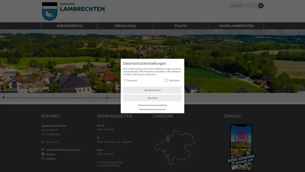 Website Screenshot: Gemeindeamt Lambrechten Urlaub Oberösterreich Tourismusinformationen aus Oberösterreich - Lambrechten - Startseite - Date: 2023-06-23 12:05:40