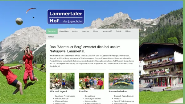 Website Screenshot: Lammertaler Hof - Jugendreisen - Familienreisen und Jugendreisen im Lammertal Dachstein West - Date: 2023-06-23 12:05:40