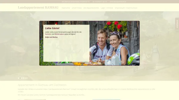 Website Screenshot: Landappartement Ramsau - Landappartement Ramsau - Startseite - Date: 2023-06-23 12:05:40