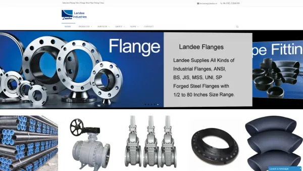 Website Screenshot: Landee Pipe Flange & Valve Manufacturing - Industrial Piping Valve Flange Steel Pipe Fitting China - Landee - Date: 2023-06-23 12:05:40
