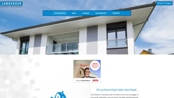 Website Screenshot: Landegger GmbH Dachdeckerei Spenglerei - Spenglerei und Dachdecker - Firma Landegger Linz - Date: 2023-06-23 12:05:40