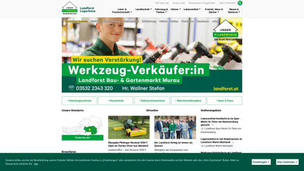 Website Screenshot: Landforst - Obersteirische Molkerei Lagerhaus KG - Startseite | Lagerhaus Landforst - Date: 2023-06-14 10:41:27