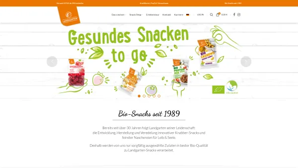 Website Screenshot: Landgarten - Startseite - Landgarten.at | Bio-Snacks seit 1989 - Date: 2023-06-23 12:05:40