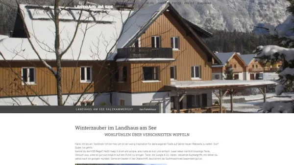 Website Screenshot: Landhaus Gastein am Ossiacher See Wohlfühl-Urlaub mit Herz am Ossiacher See - Winterzauber im Landhaus am See - landhaus-am-see! - Date: 2023-06-23 12:05:40