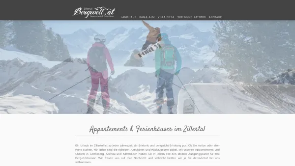 Website Screenshot: Landhaus Höllwarth/Appartments/Ferienwohnungen/Ferienhaus - Home - Bergwell - Urlaub im Zillertal in Tirol - Date: 2023-06-14 10:41:26