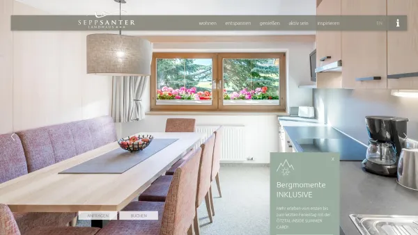 Website Screenshot: Pension und Ferienwohnung Santer - LANDHAUS SEPP SANTER | LANDHAUS SEPP SANTER, Zimmer & Aparts in Sölden im Ötztal - Date: 2023-06-23 12:05:40