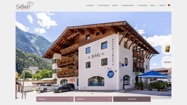 Website Screenshot: Ferienwohnungen Appartements in Ötz Tirol Landhaus Schatz - Startseite | Apartement Alpenblick | Tirol - Date: 2023-06-23 12:05:40