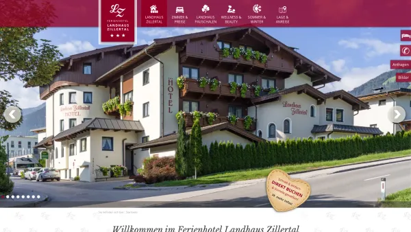 Website Screenshot: Hotel Landhaus Zillertal - Zimmer in Fügen - Hotel Landhaus Zillertal-Fügen - Date: 2023-06-23 12:05:40