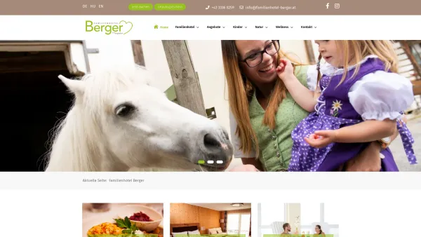 Website Screenshot: Landhotel Berger - Familienhotel mit Kinderbetreuung Steiermark/Österreich - Date: 2023-06-23 12:05:43