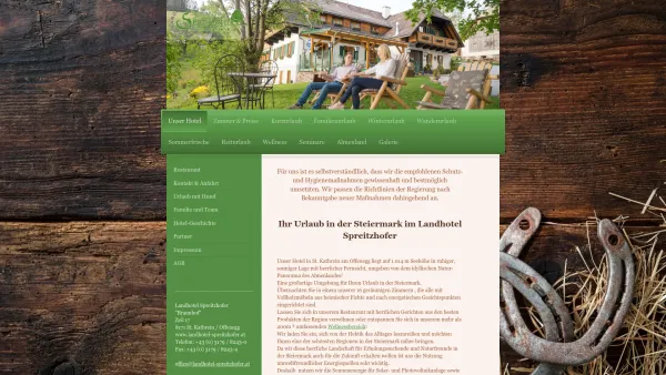 Website Screenshot: Landhotel Spreitzhofer - Landhotel Spreitzhofer | Urlaub in der Steiermark | Urlaub in Österreich - Date: 2023-06-15 16:02:34