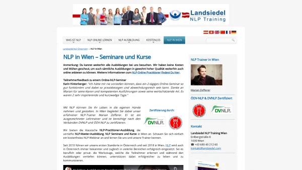 Website Screenshot: Landsiedel NLP Training Wien - NLP in Wien – Seminare und Kurse - Date: 2023-06-26 10:26:30