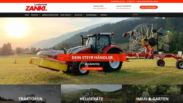 Website Screenshot: Landtechnikfachbetrieb ZANKL - Landtechnik Zankl GmbH Kärnten | Profi für Landmaschinen & Traktoren - Date: 2023-06-23 12:05:43