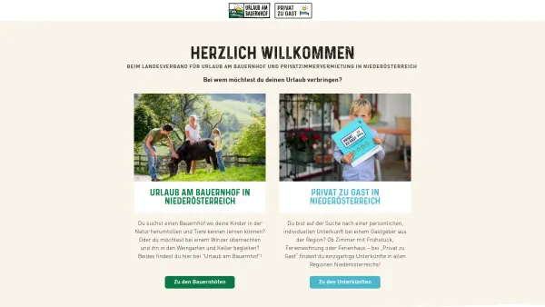 Website Screenshot: Bäuerlicher Gästering Landesverband für Urlaub am Bauernhof und Privatzimmervermietung aus NÖ - Landurlaub - Date: 2023-06-23 12:05:43