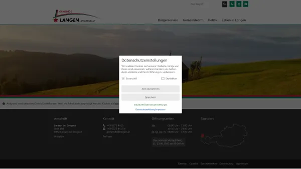 Website Screenshot: Gemeindeamt Langen bei Gemeinde Langen bei Bregenz - Langen bei Bregenz - GEM2GO WEB - Startseite - Date: 2023-06-23 12:05:43