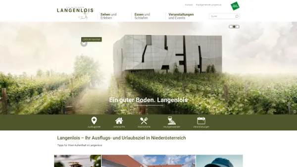 Website Screenshot: Stadtgemeinde Langenlois - Langenlois: Ausflugs- und Urlaubsportal | Niederösterreich - Date: 2023-06-15 16:02:34