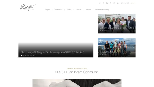 Website Screenshot: Langer GmbH - Schmuckerzeugung - Langer® Hersteller für Magnetschließen - Austria - Date: 2023-06-23 12:05:43