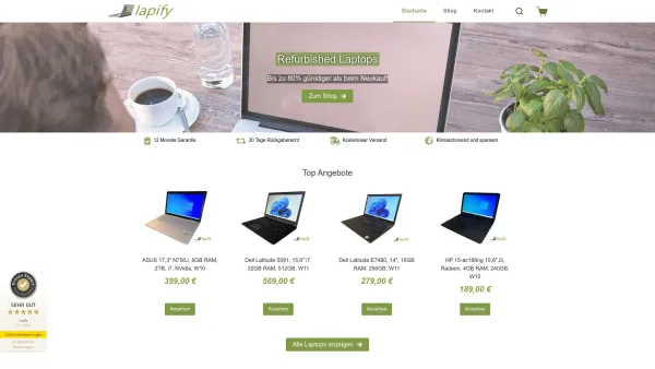 Website Screenshot: Lapify e.U. - Refurbished Laptop gebraucht & generalüberholt kaufen - Date: 2023-07-04 11:49:08