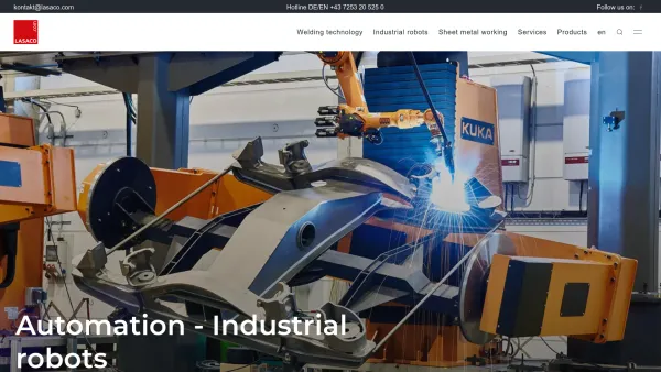 Website Screenshot: Lasaco GmbH - Welding technology ✓ Robotics ✓ Sheet metal working - Date: 2023-06-23 12:05:46