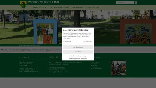 Website Screenshot: Gemeindeamt Marktgemeinde Lassee Lassee Online - Lassee - GEM2GO WEB - Startseite - Date: 2023-06-23 12:05:46