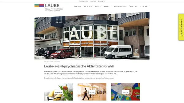 Website Screenshot: Laube sozial-psychiatrische Aktivitäten GmbH - Laube Salzburg: betreutes Wohnen, Wiedereingliederung für psychisch Kranke - Date: 2023-06-23 12:05:46