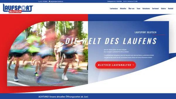 Website Screenshot: Astrid Laufsport Blutsch Die Welt des Laufens - Laufsport Blutsch | Laufschuhe - Laufanalyse - Laufshop - Date: 2023-06-14 10:43:27