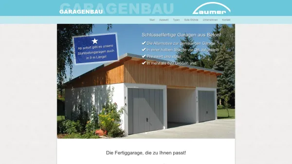 Website Screenshot: Laumer Bautechnik GmbH Fertigteile Garagen Holzbau Bausanierung CSV Bodenstabilisierung - Schlüsselfertige Garagen aus Beton von Laumer Garagenbau - Date: 2023-06-15 16:02:34
