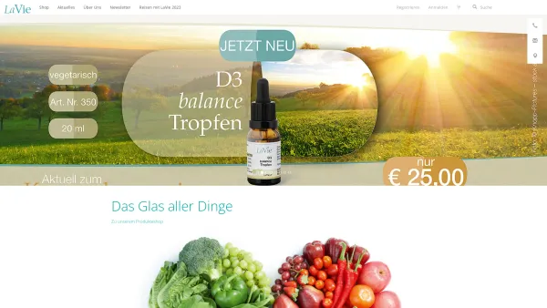 Website Screenshot: La Vie GmbH - Zertifizierte Nahrungsergänzung, Nährstoffpräparate und Naturkosmetik von La Vie - Date: 2023-06-23 12:05:46