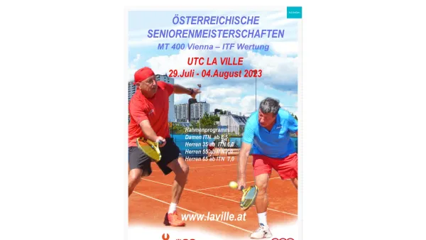 Website Screenshot: Union Tenniscenter La Ville - Tennis Center La Ville Wien Freiplätze Hallenplätze Schwimmingpool - Date: 2023-06-23 12:05:46