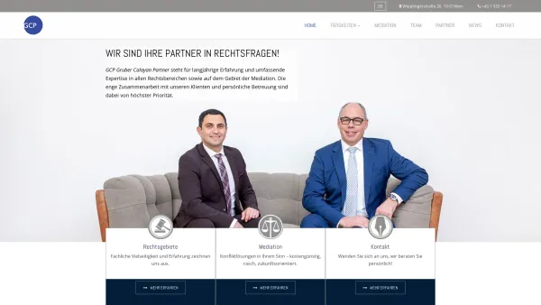 Website Screenshot: Gruber Partner Rechtsanwalts UTA Kundendomain - Rechtsanwalt GCP Gruber Calayan Partner | 1010 Wien - Date: 2023-06-14 10:43:27