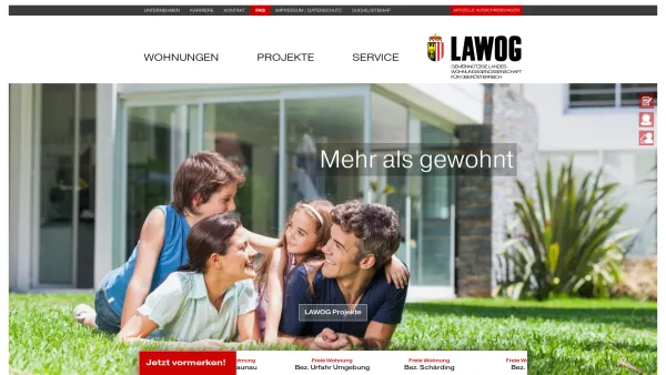 Website Screenshot: LAWOG - LAWOG - Gemeinnützige Landeswohnungsgenossenschaft für Oberösterreich - Date: 2023-06-23 12:05:49